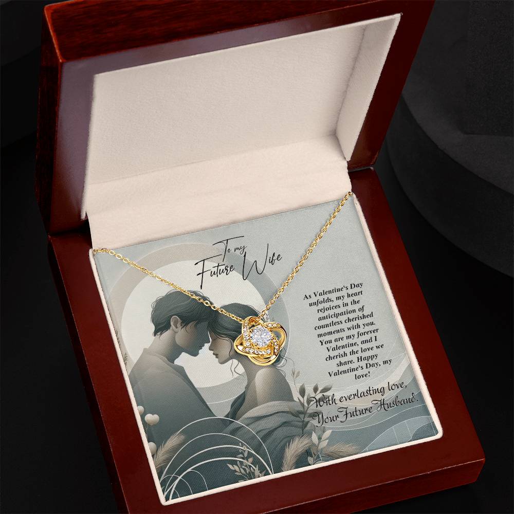 Valentine-st22d Love Knot Necklace, Gift to my Future Wife with Beautiful Message Card