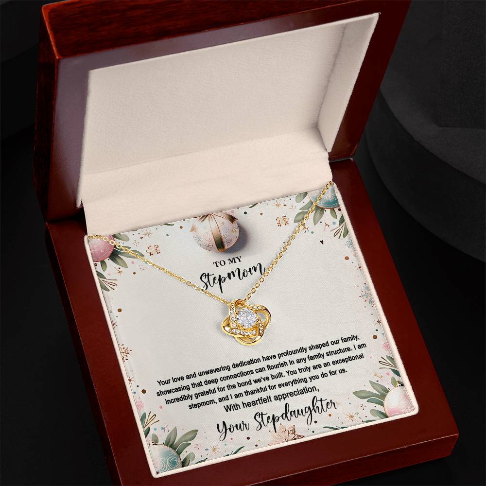 4048(a) Love Knot Necklace, Gift to my Stepmom with Beautiful Message Card