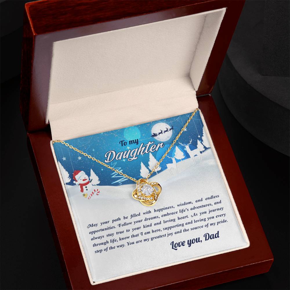 4008a Love Knot Necklace, Gift to my Daughter with Beautiful Message Card