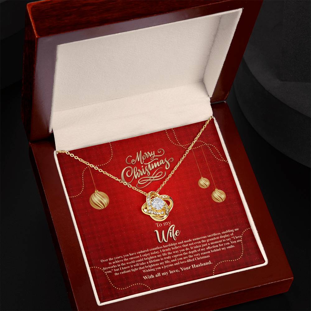 94096a Love Knot Necklace, Gift to my Wife with beautiful Message Card