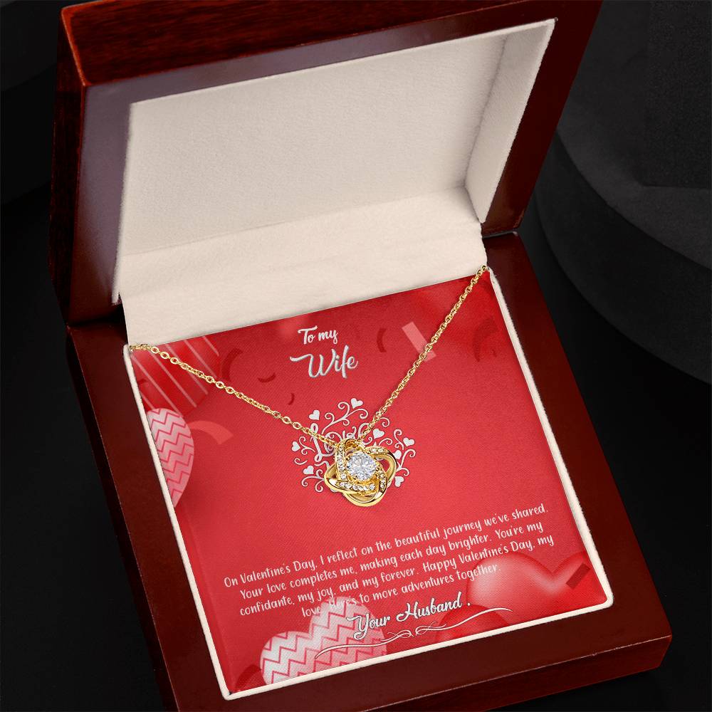 valentine-4a Love Knot Necklace, Gift to my Wife with Beautiful Message Card