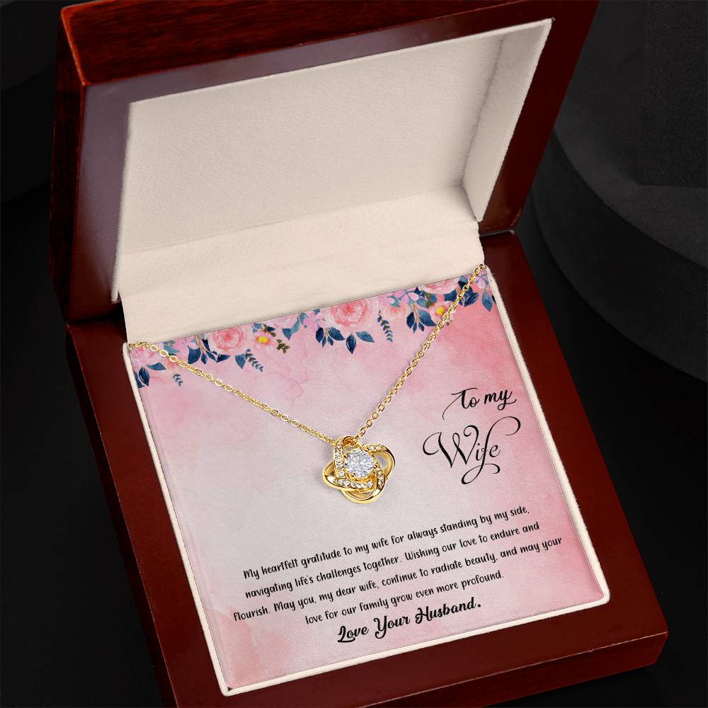 valentine-38a Love Knot Necklace, Gift to my Wife with Beautiful Message Card