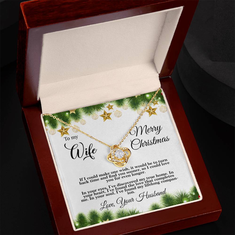 4004b Love Knot Necklace, Gift to my Wife with beautiful Message Card