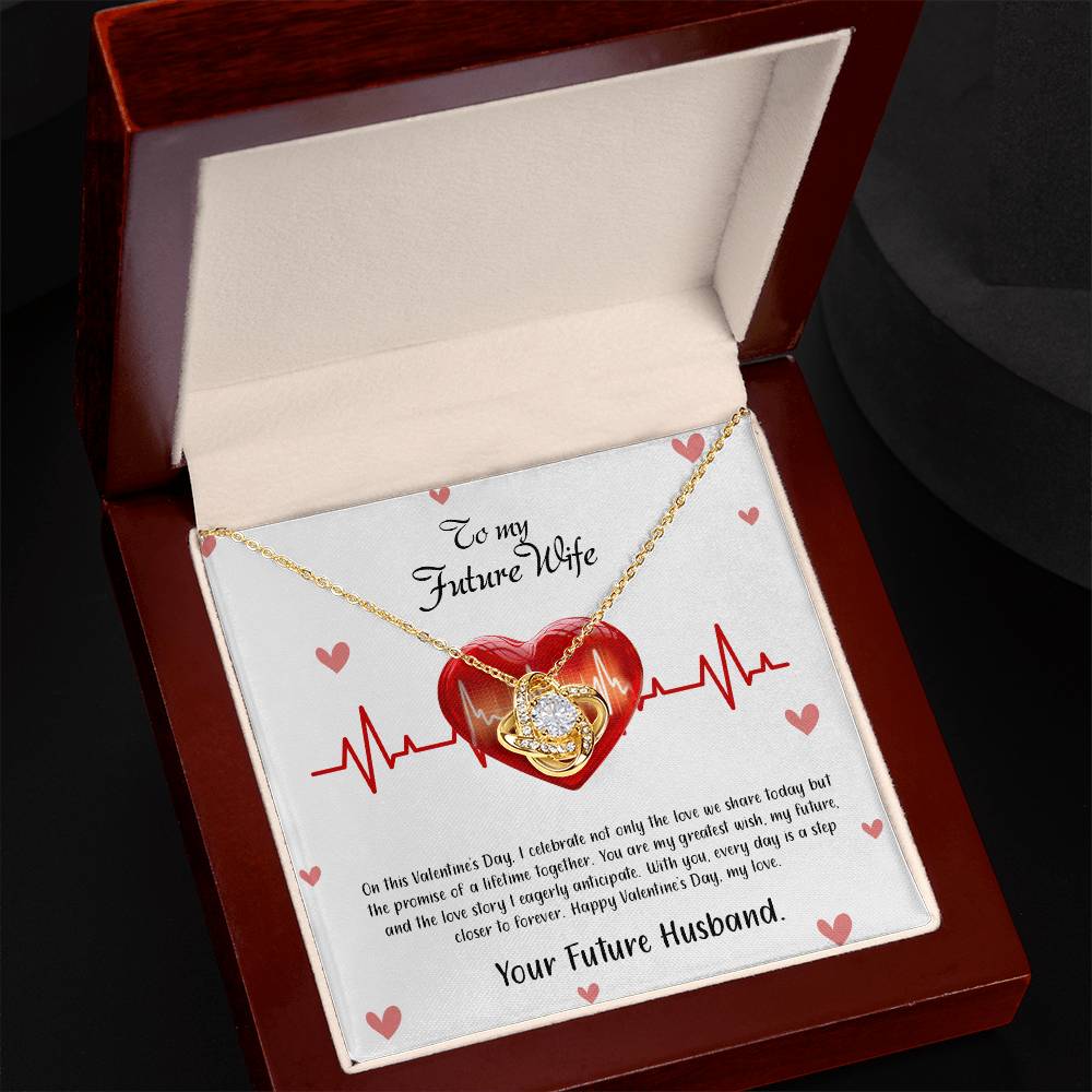 valentine-33d Love Knot Necklace, Gift to my Future Wife with Beautiful Message Card