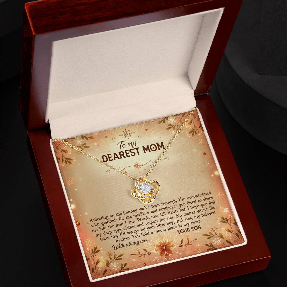 4043a Love Knot Necklace, Gift to my Mom with Beautiful Message Card