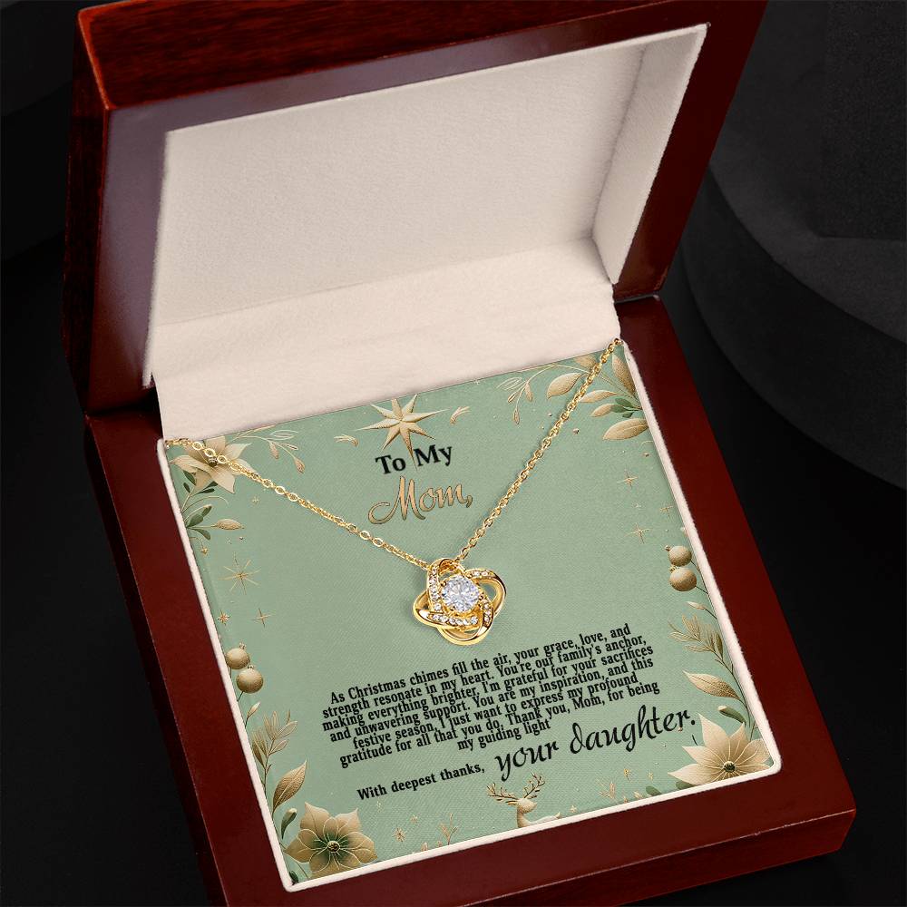 4047b Love Knot Necklace, Gift to my Mom with Beautiful Message Card
