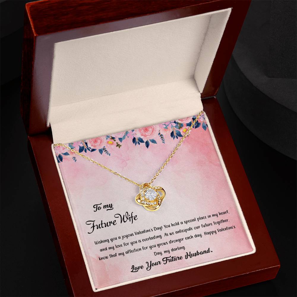 valentine-38d Love Knot Necklace, Gift to my Future Wife with Beautiful Message Card