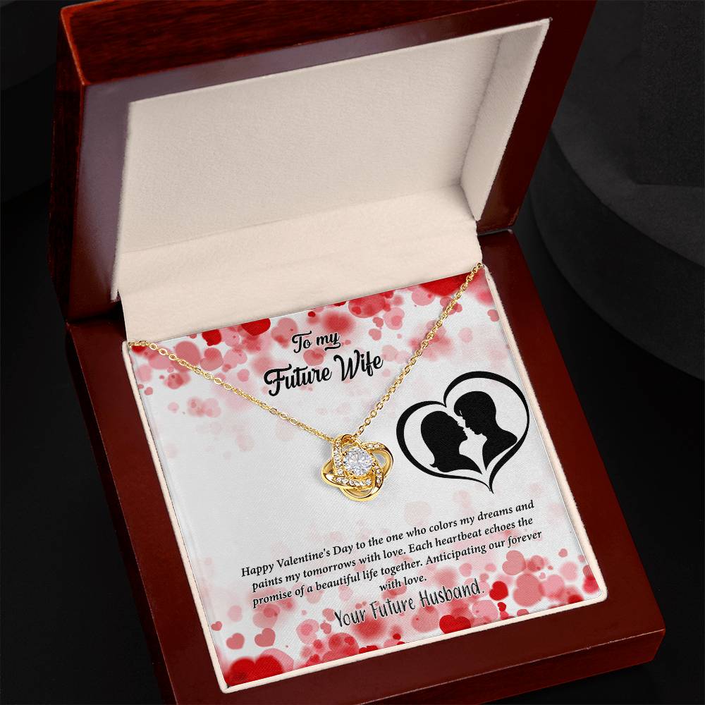 valentine-36d Love Knot Necklace, Gift to my Future Wife with Beautiful Message Card