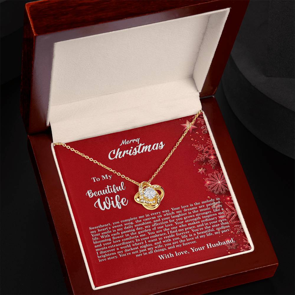 4013c Love Knot Necklace, Gift to my Wife with beautiful Message Card