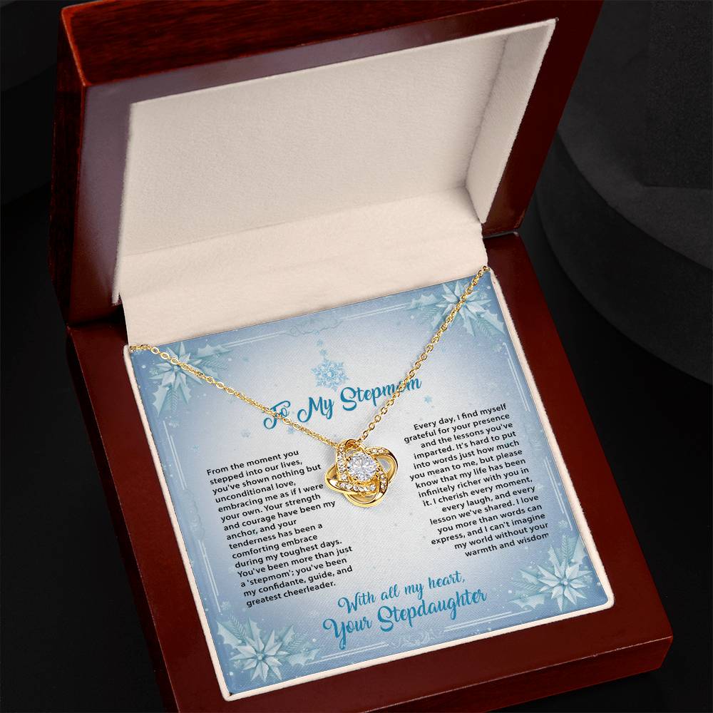 95315 a Love Knot Necklace, Gift to my Stepmom with Beautiful Message Card