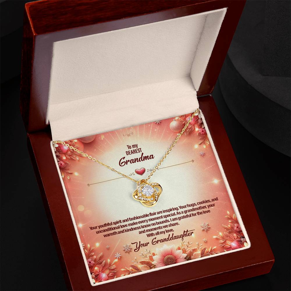 4051c Love Knot Necklace, Gift to my Grandma with Beautiful Message Card