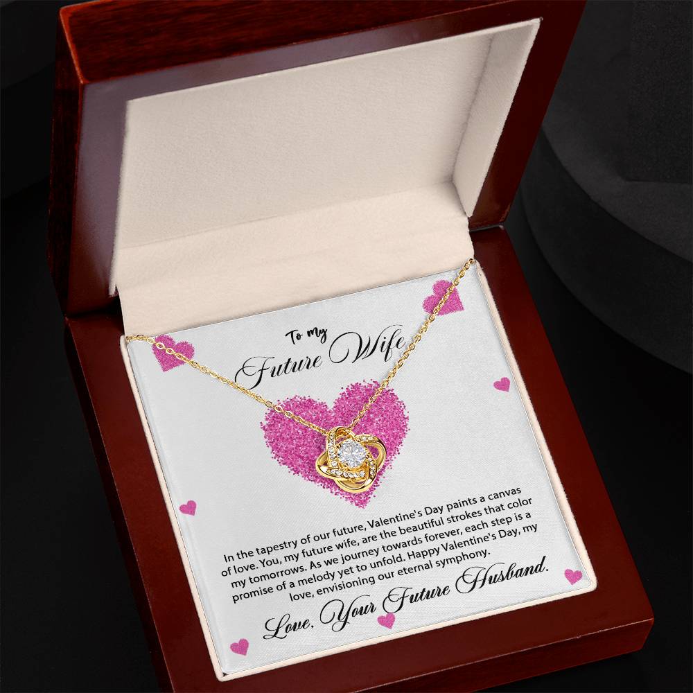 valentine-8d Love Knot Necklace, Gift to my Future Wife with Beautiful Message Card