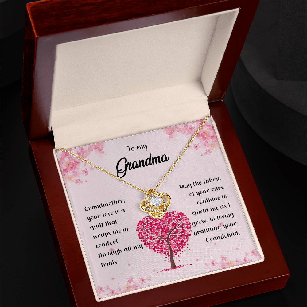 4042a Love Knot Necklace, Gift to my Grandma with Beautiful Message Card