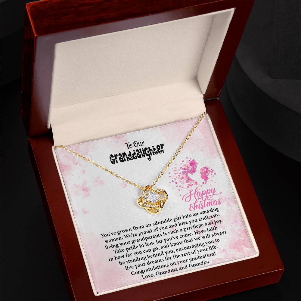 4020 d Love Knot Necklace, Gift to My Granddaughter with nice Message Card