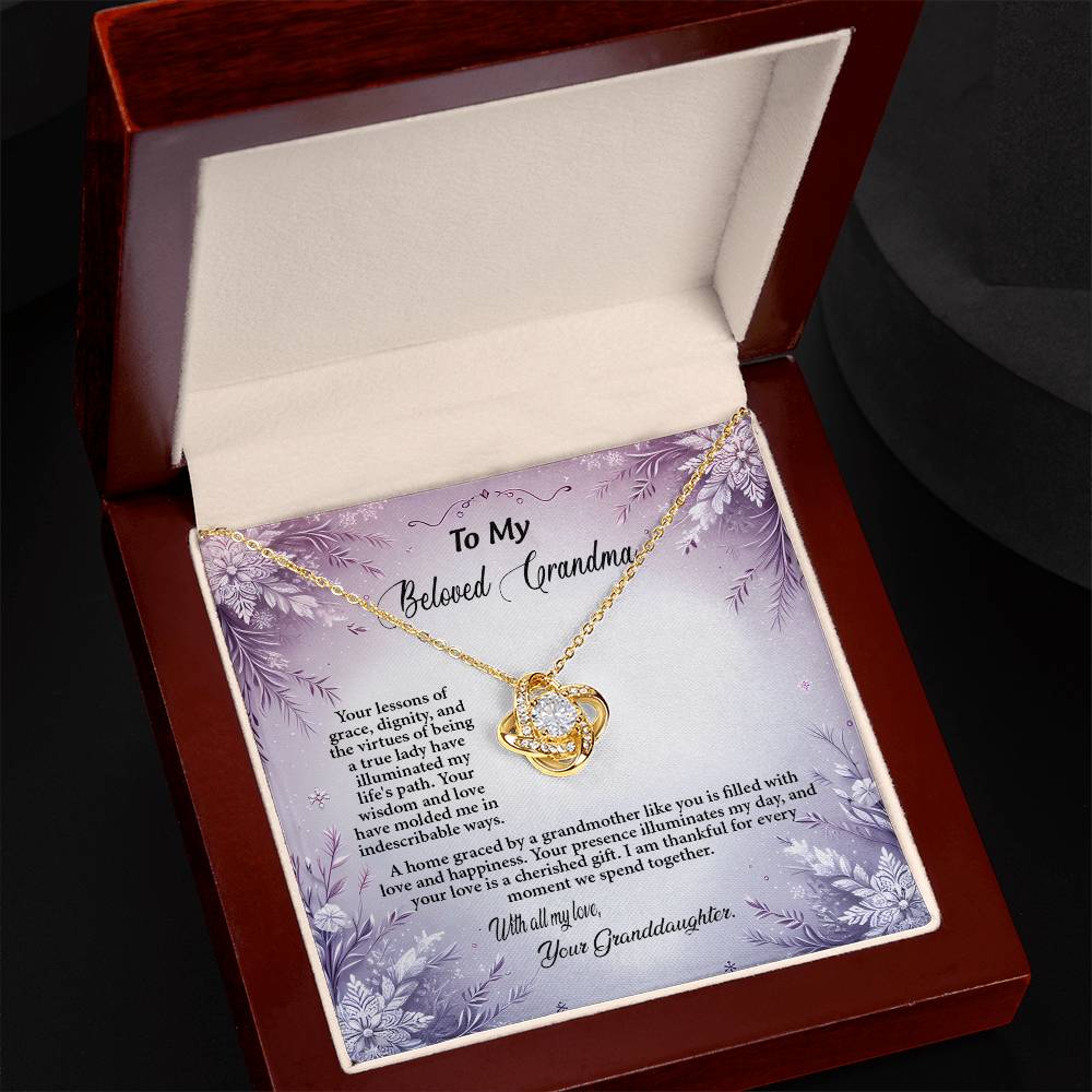 4054a Love Knot Necklace, Gift to my Grandma with Beautiful Message Card