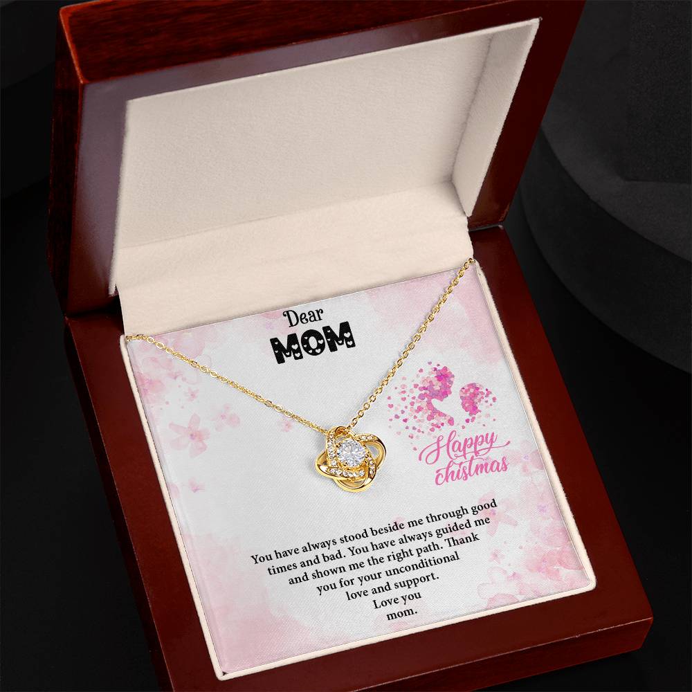 4020b Love Knot Necklace, Gift to my Mom with Beautiful Message Card