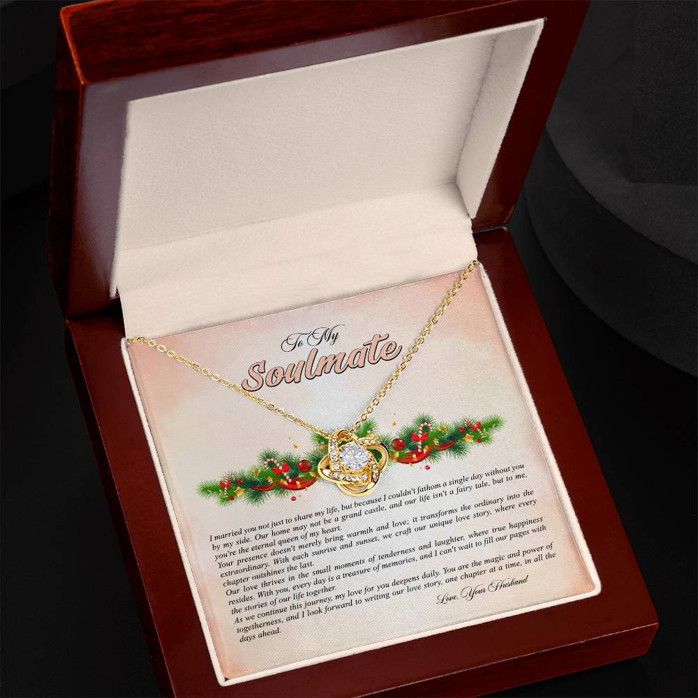 4009b Love Knot Necklace, Gift to My Soulmate with Message card