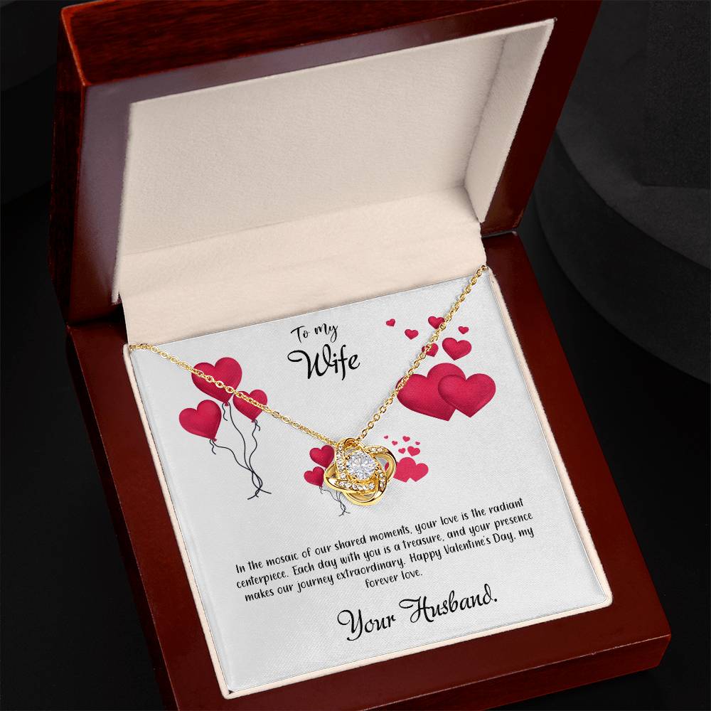 valentine-11a Love Knot Necklace, Gift to my Wife with Beautiful Message Card