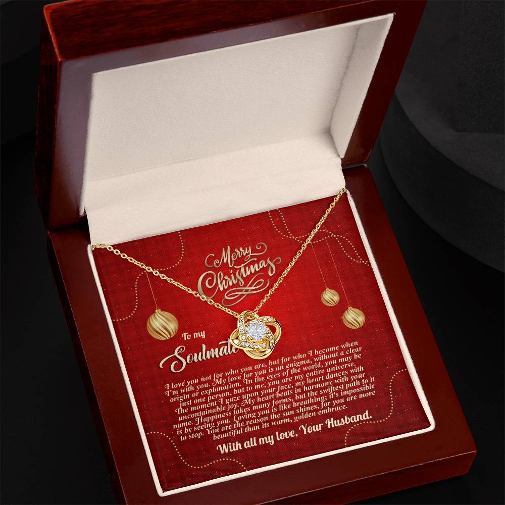 94096c Love Knot Necklace, Gift to My Soulmate with Message card