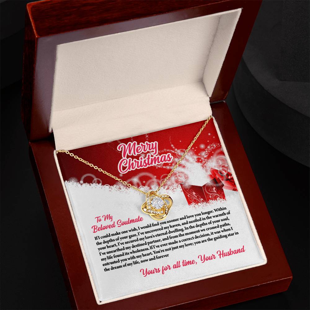 4003c Love Knot Necklace, Gift to My Soulmate with Message card