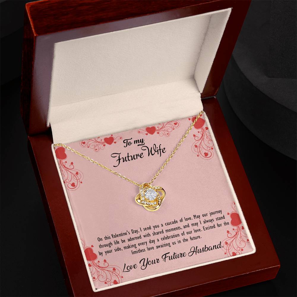 valentine-29d Love Knot Necklace, Gift to my Future Wife with Beautiful Message Card