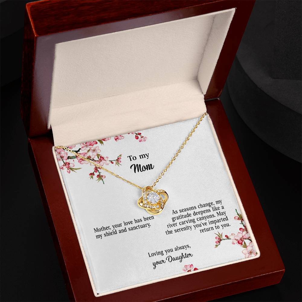 4039c Love Knot Necklace, Gift to my Mom with Beautiful Message Card