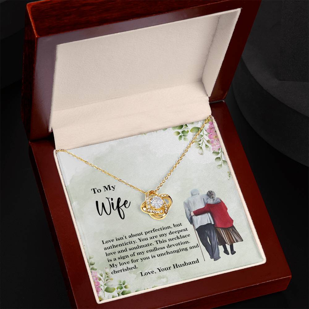 4028b Love Knot Necklace, Gift to my Wife with beautiful Message Card