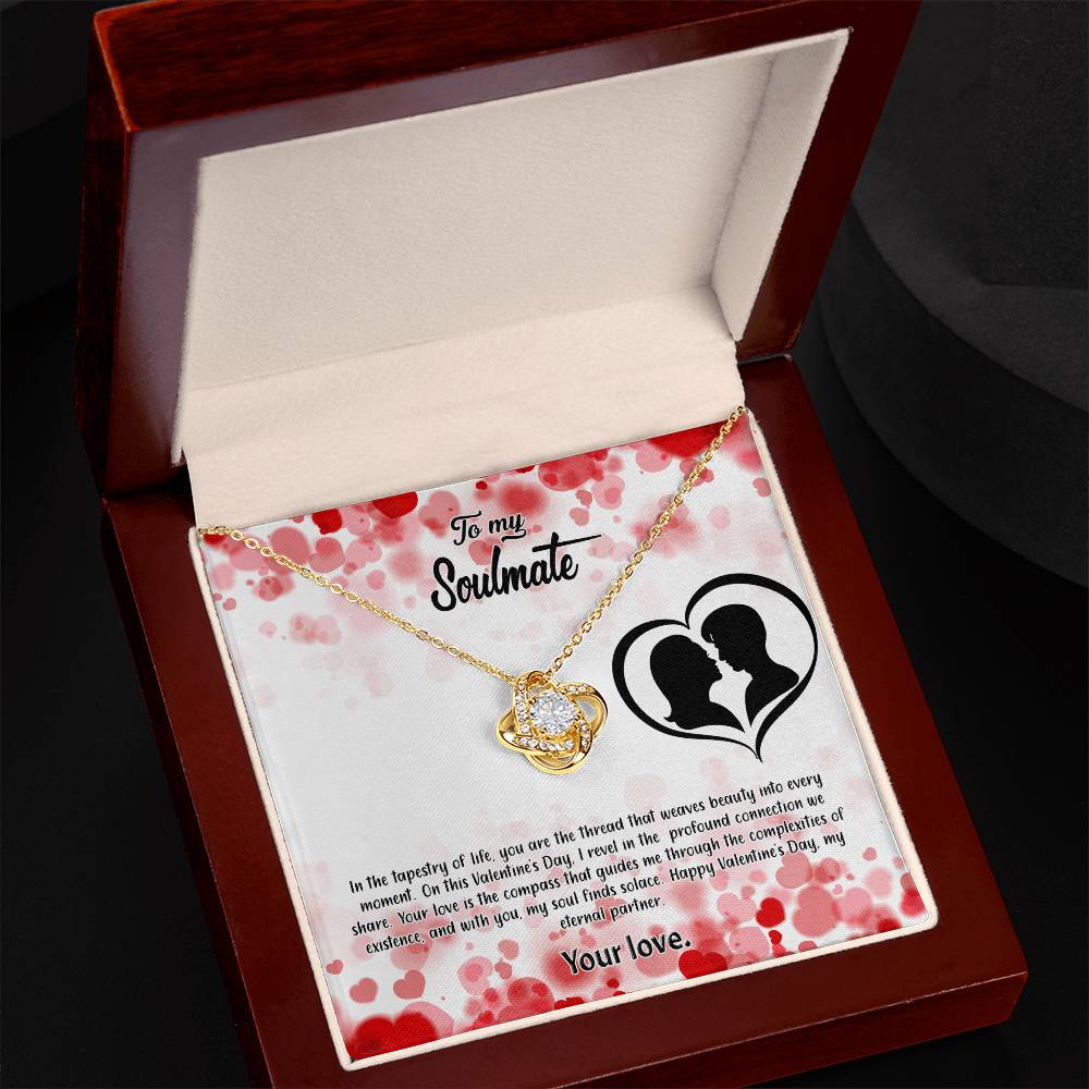 valentine-36b Love Knot Necklace, Gift to My Soulmate with Message card