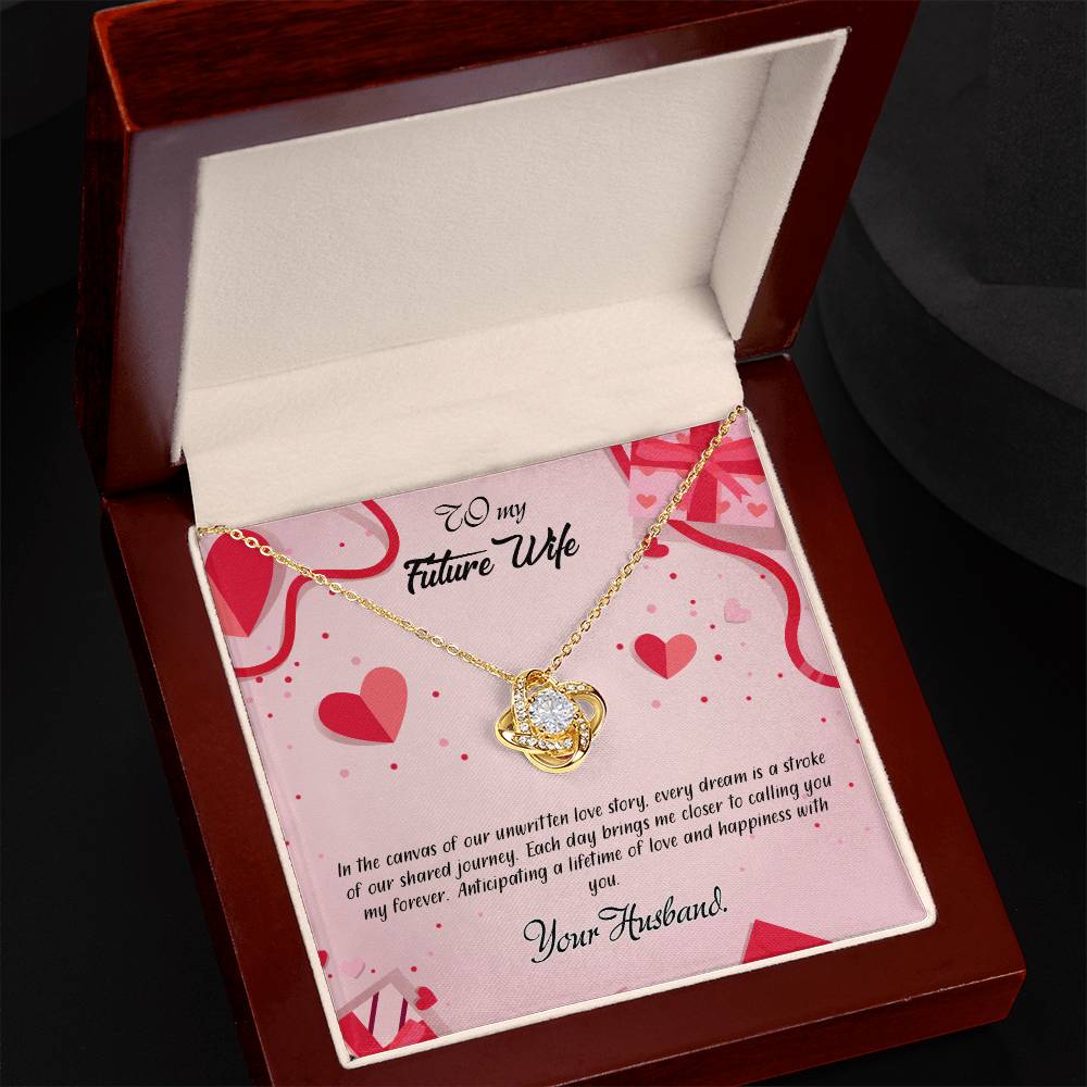 valentine-15d Love Knot Necklace, Gift to my Future Wife with Beautiful Message Card