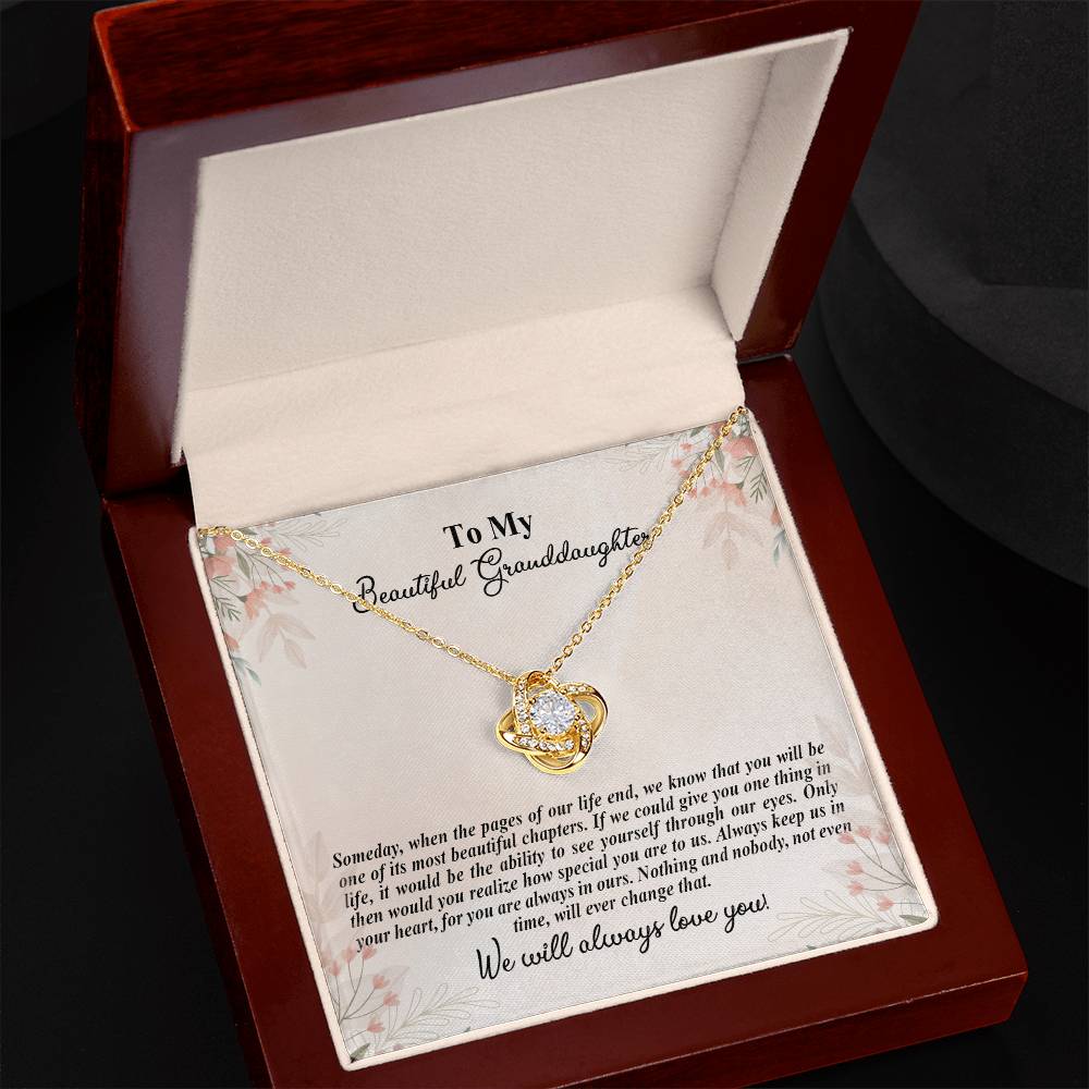 4025d Love Knot Necklace, Gift to My Granddaughter with nice Message Card