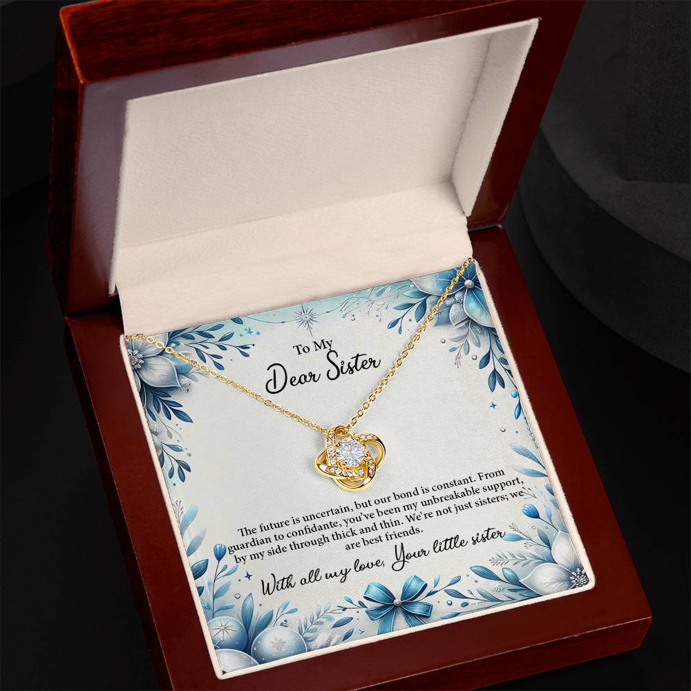 4050d Love Knot Necklace, Gift to my Sister with Beautiful Message Card