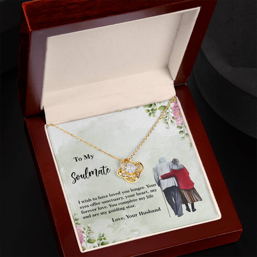 4028c Love Knot Necklace, Gift to My Soulmate with Message card