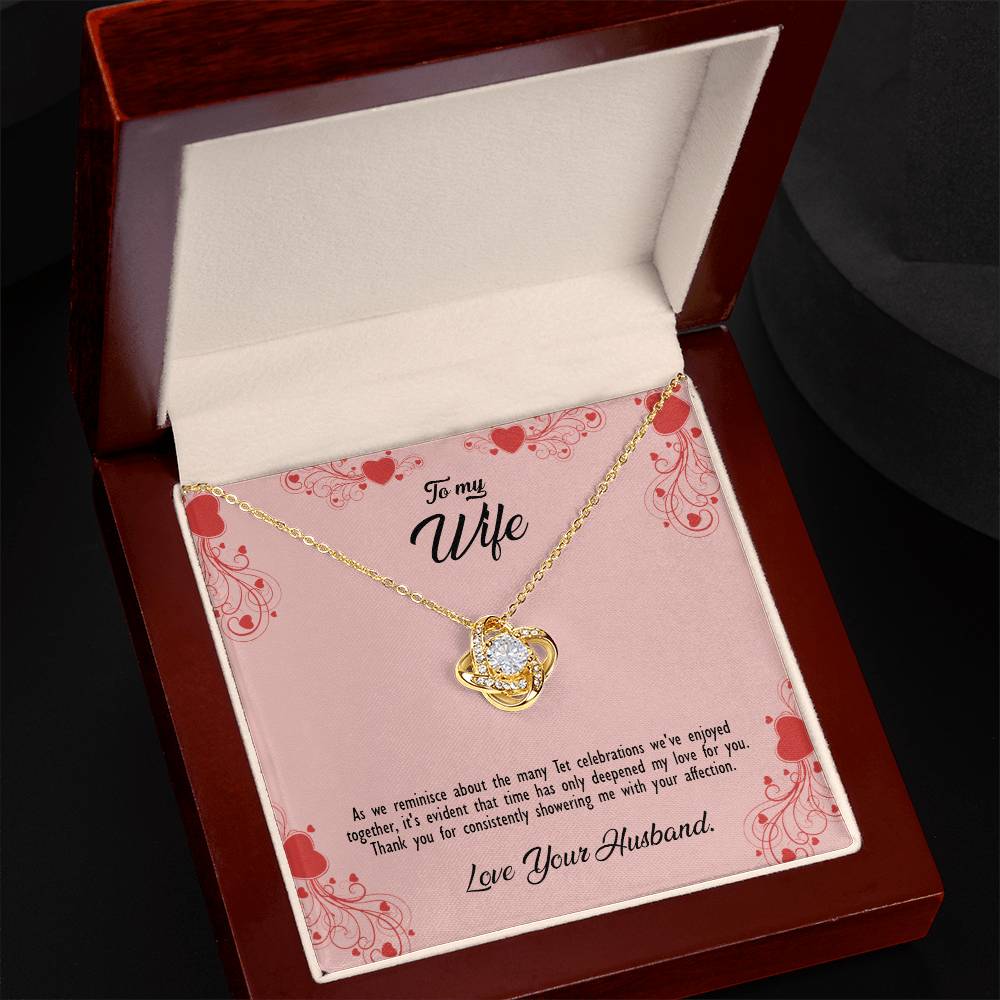 valentine-29a Love Knot Necklace, Gift to my Wife with Beautiful Message Card