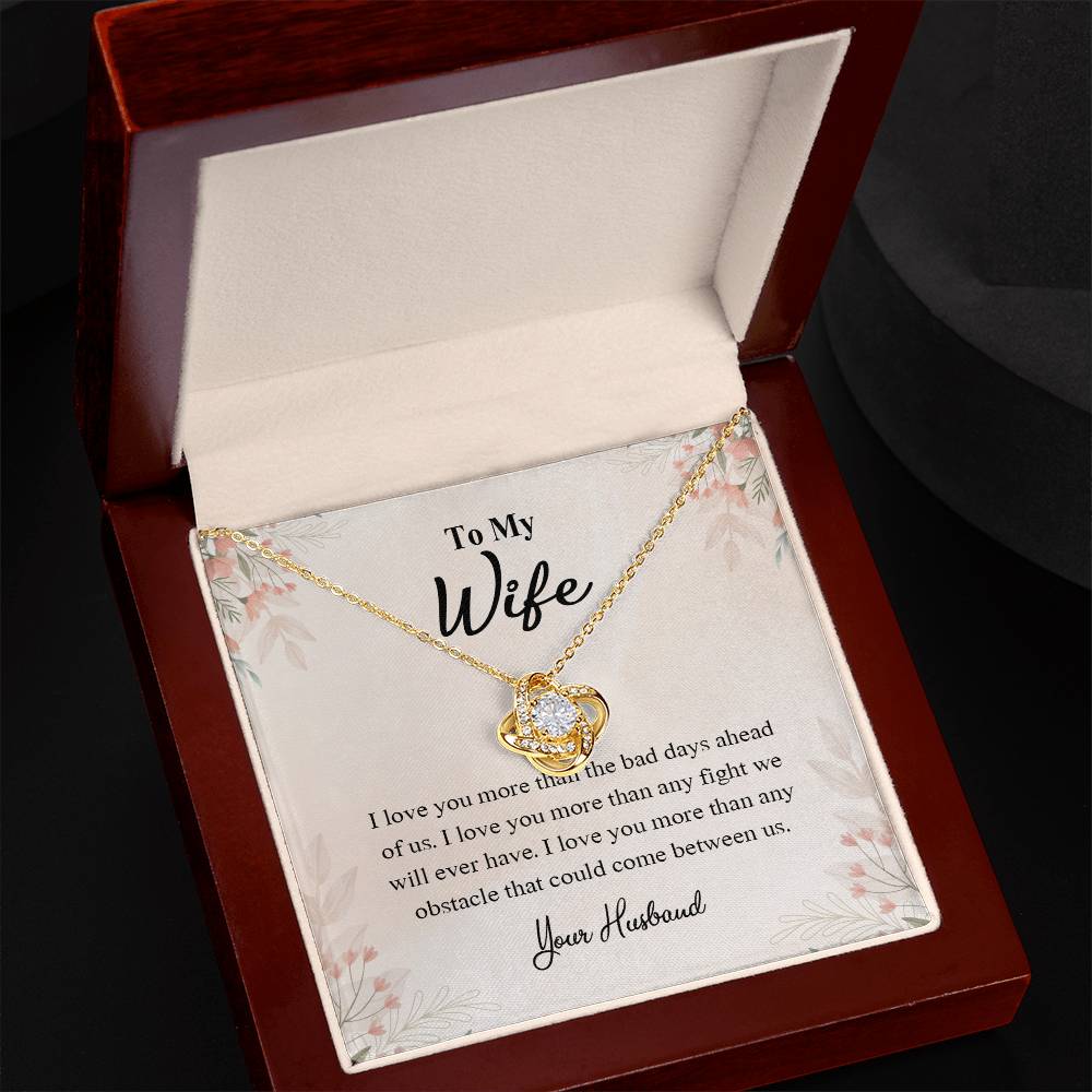 4025a Love Knot Necklace, Gift to my Wife with beautiful Message Card