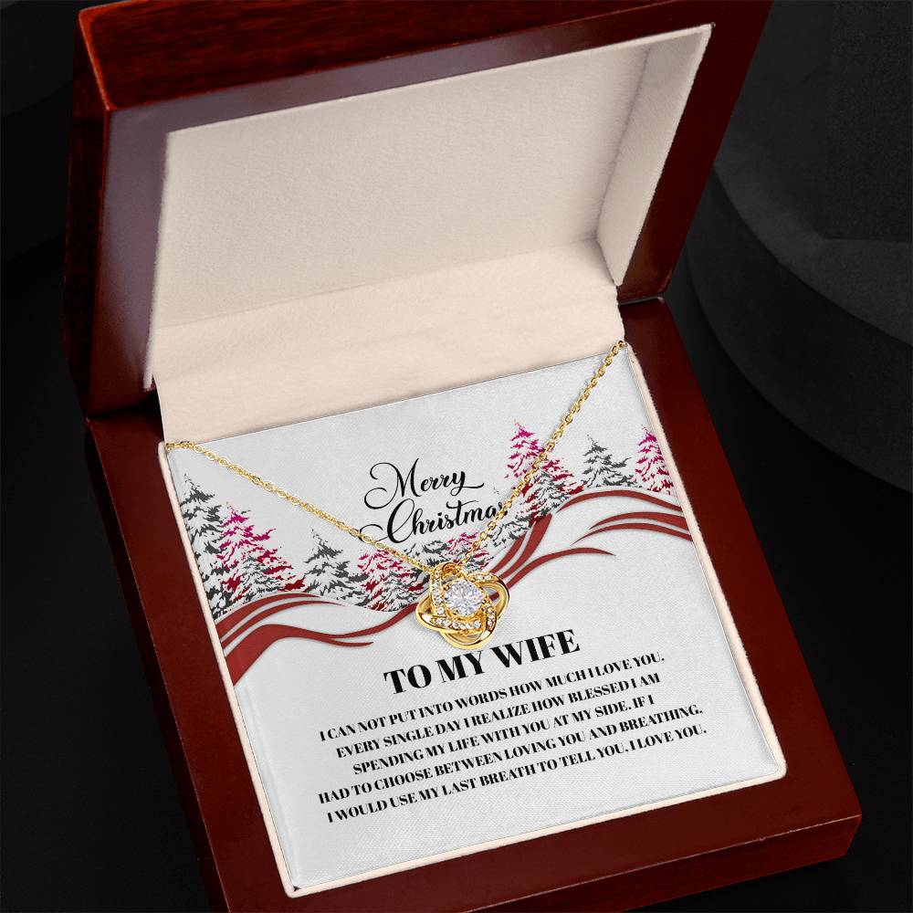 4016a Love Knot Necklace, Gift to my Wife with beautiful Message Card