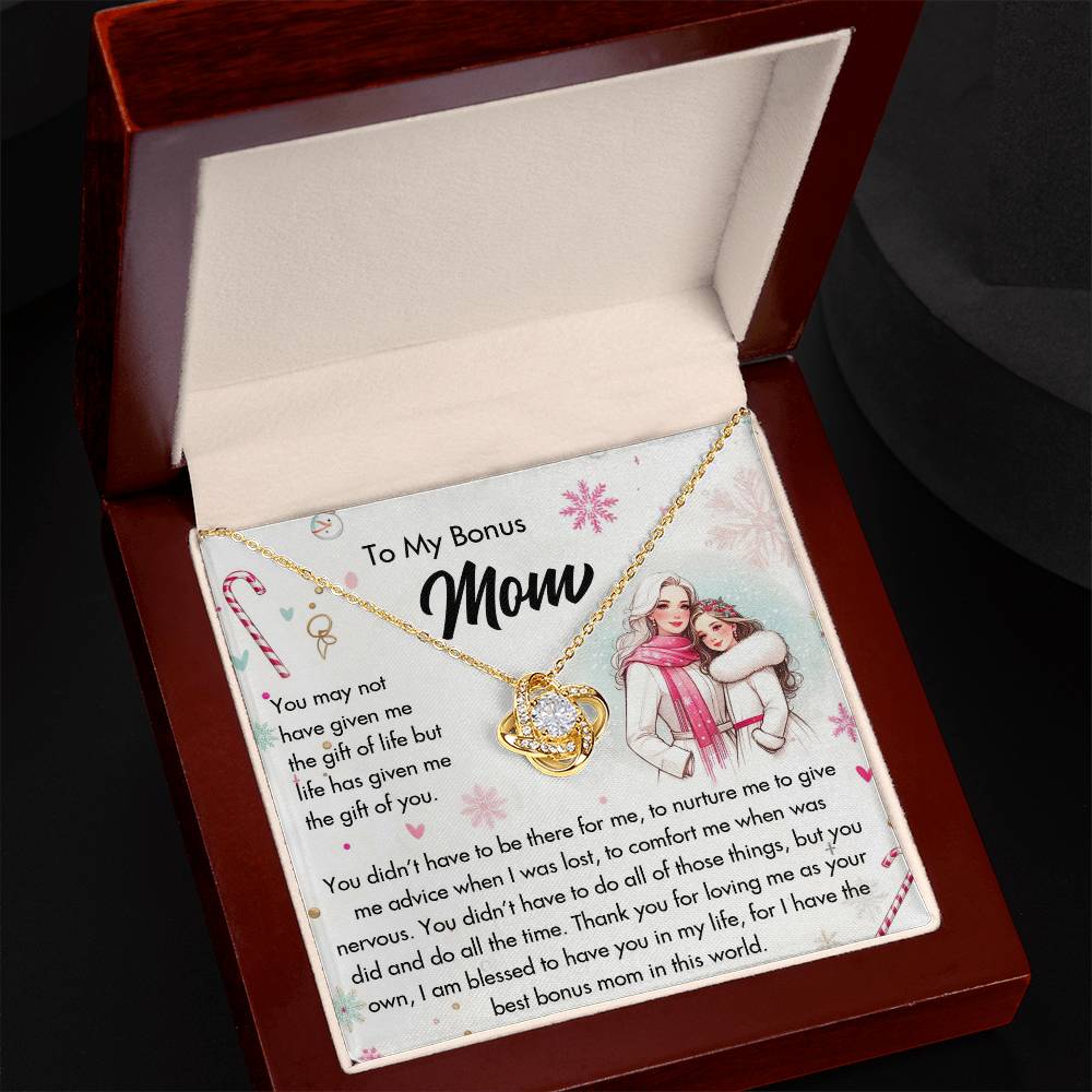 95127c Love Knot Necklace, Gift to my Mom with Beautiful Message Card
