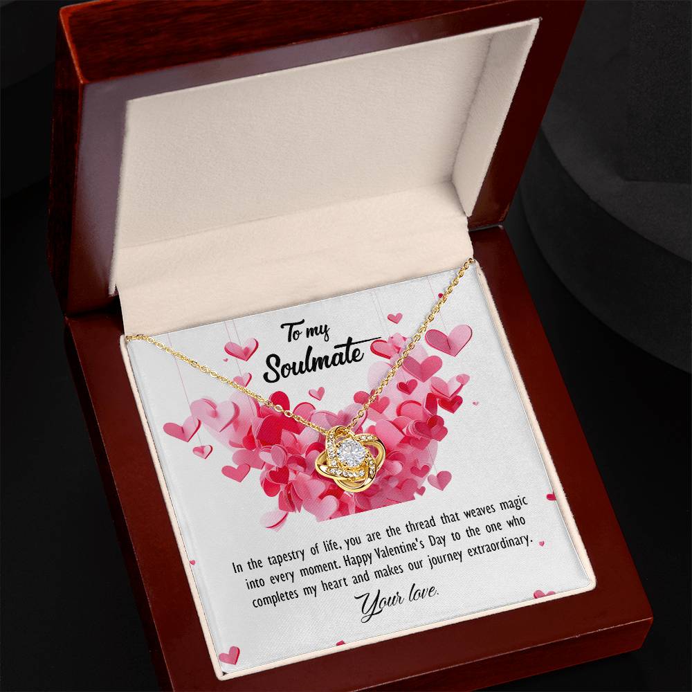 valentine-26b Love Knot Necklace, Gift to My Soulmate with Message card