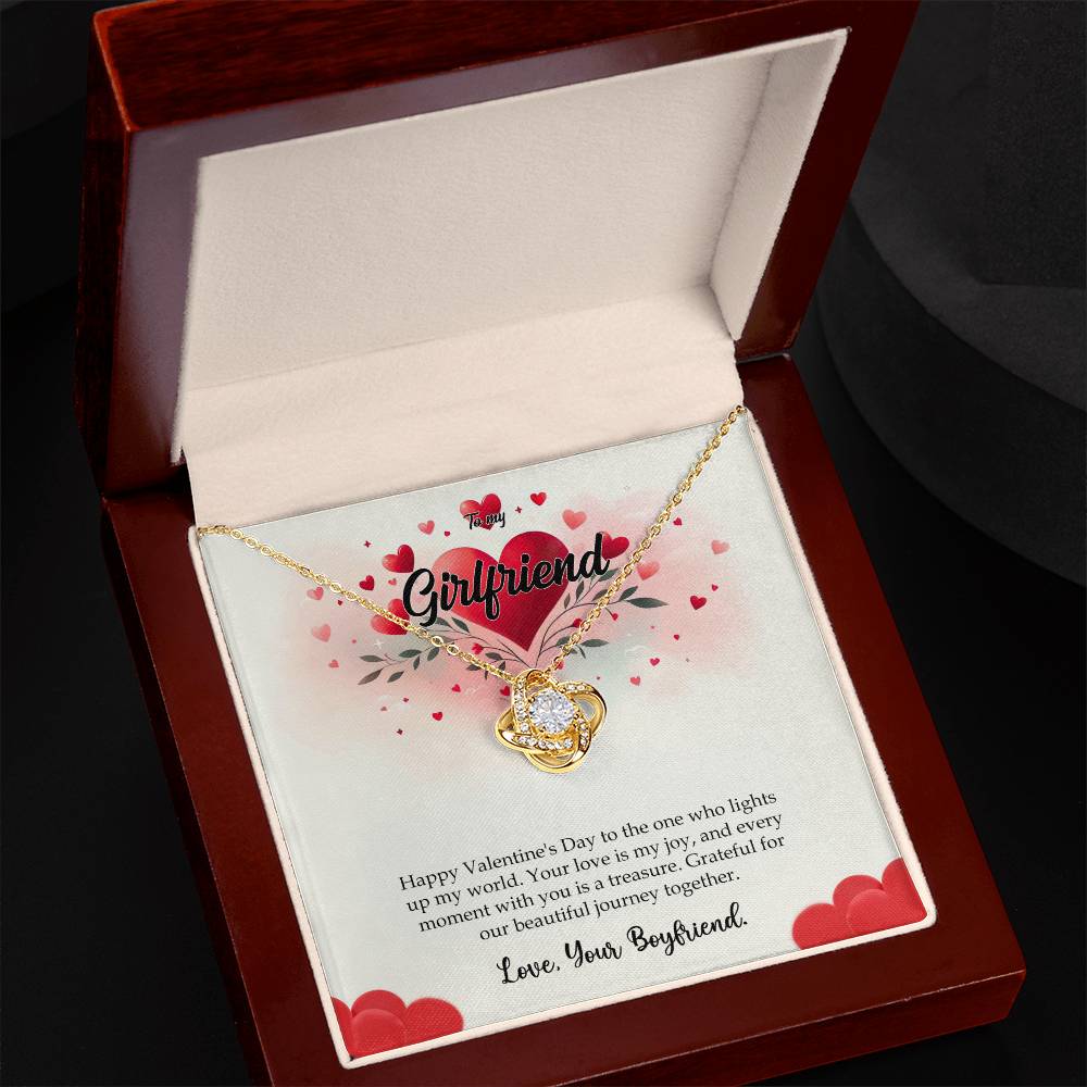 Valentine-st11c Love Knot Necklace, Gift to my Girlfriend with Beautiful Message Card