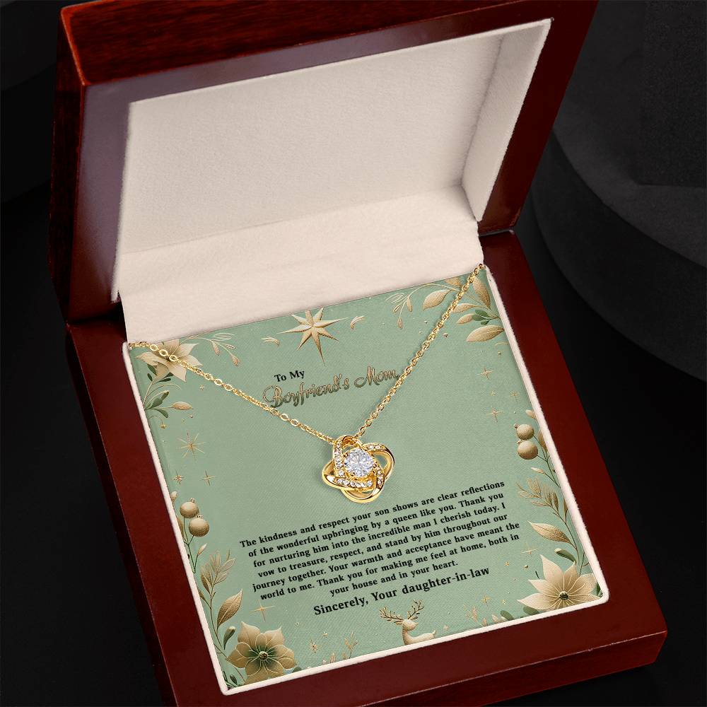 4047a Love Knot Necklace, Gift to my Boyfriend's Mom with Beautiful Message Card