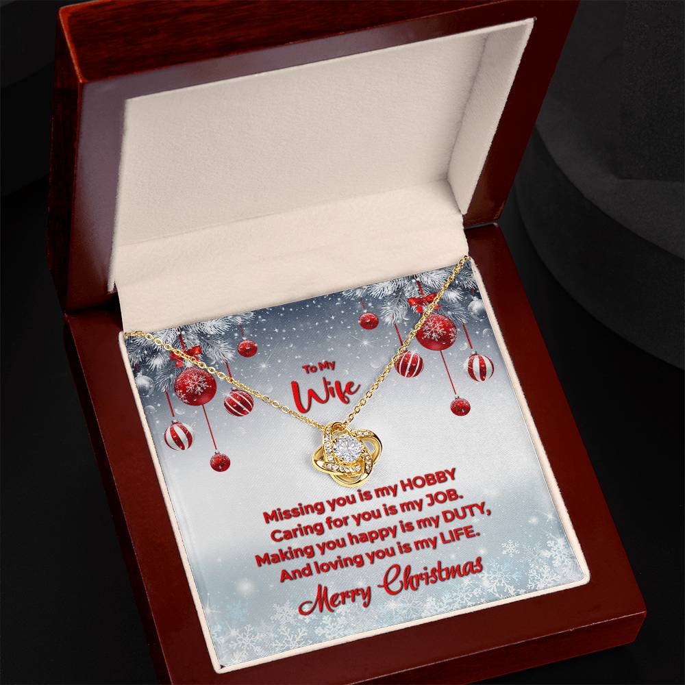 4012 Love Knot Necklace, Gift to my Wife with beautiful Message Card