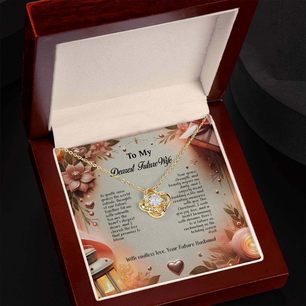 4044b Love Knot Necklace, Gift to my Future Wife with Beautiful Message Card