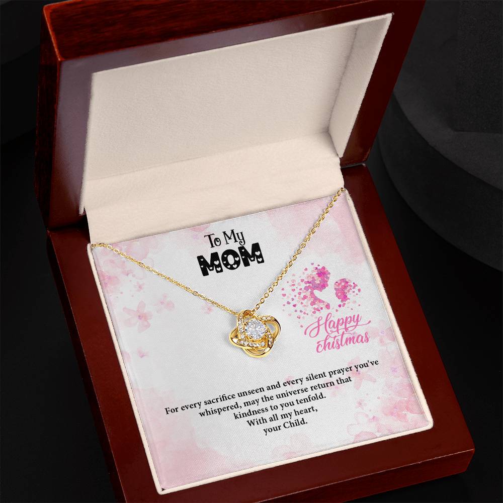 4020c Love Knot Necklace, Gift to my Mom with Beautiful Message Card