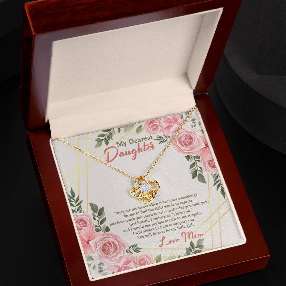 4021b Love Knot Necklace, Gift to my Daughter with Beautiful Message Card