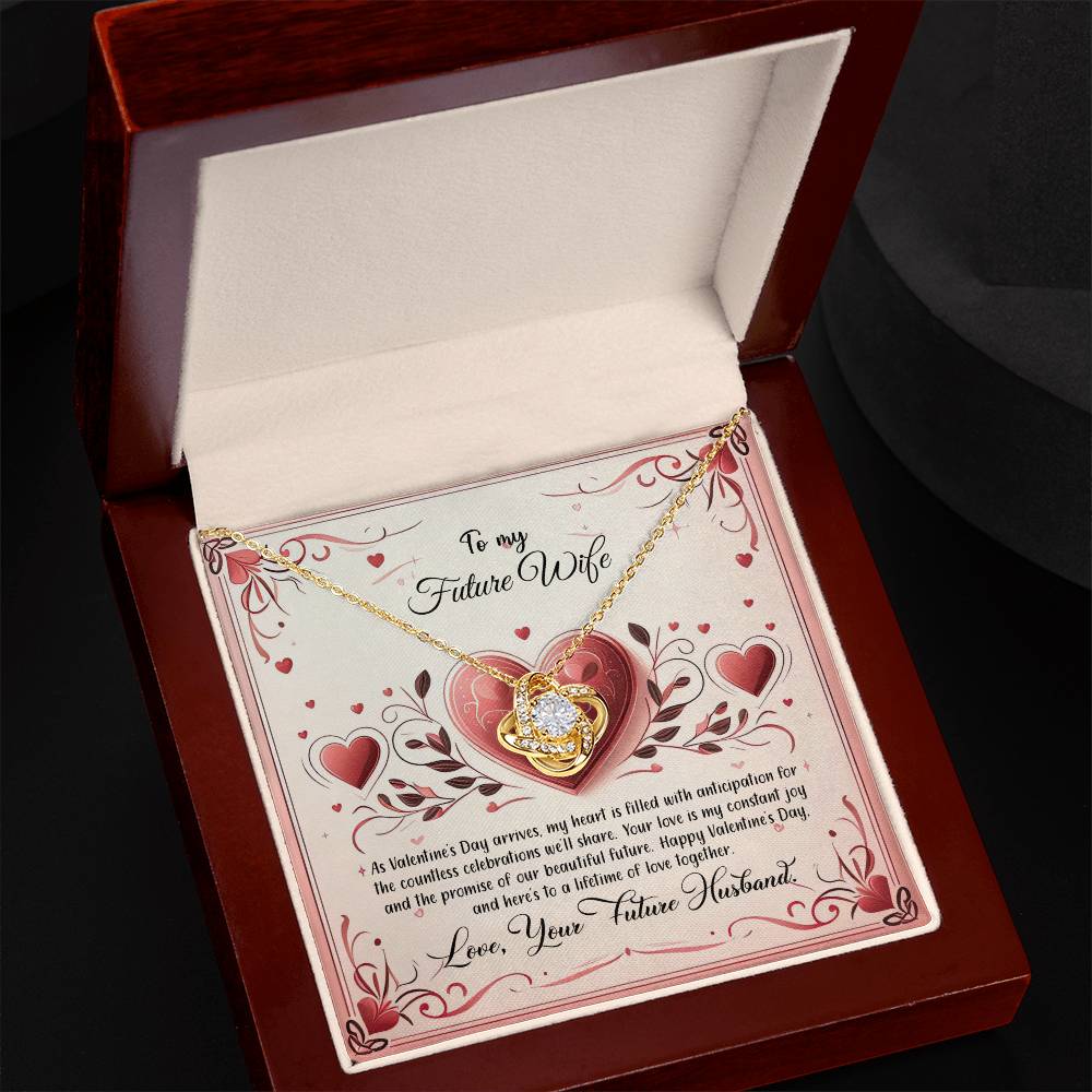 Valentine-st12d Love Knot Necklace, Gift to my Future Wife with Beautiful Message Card