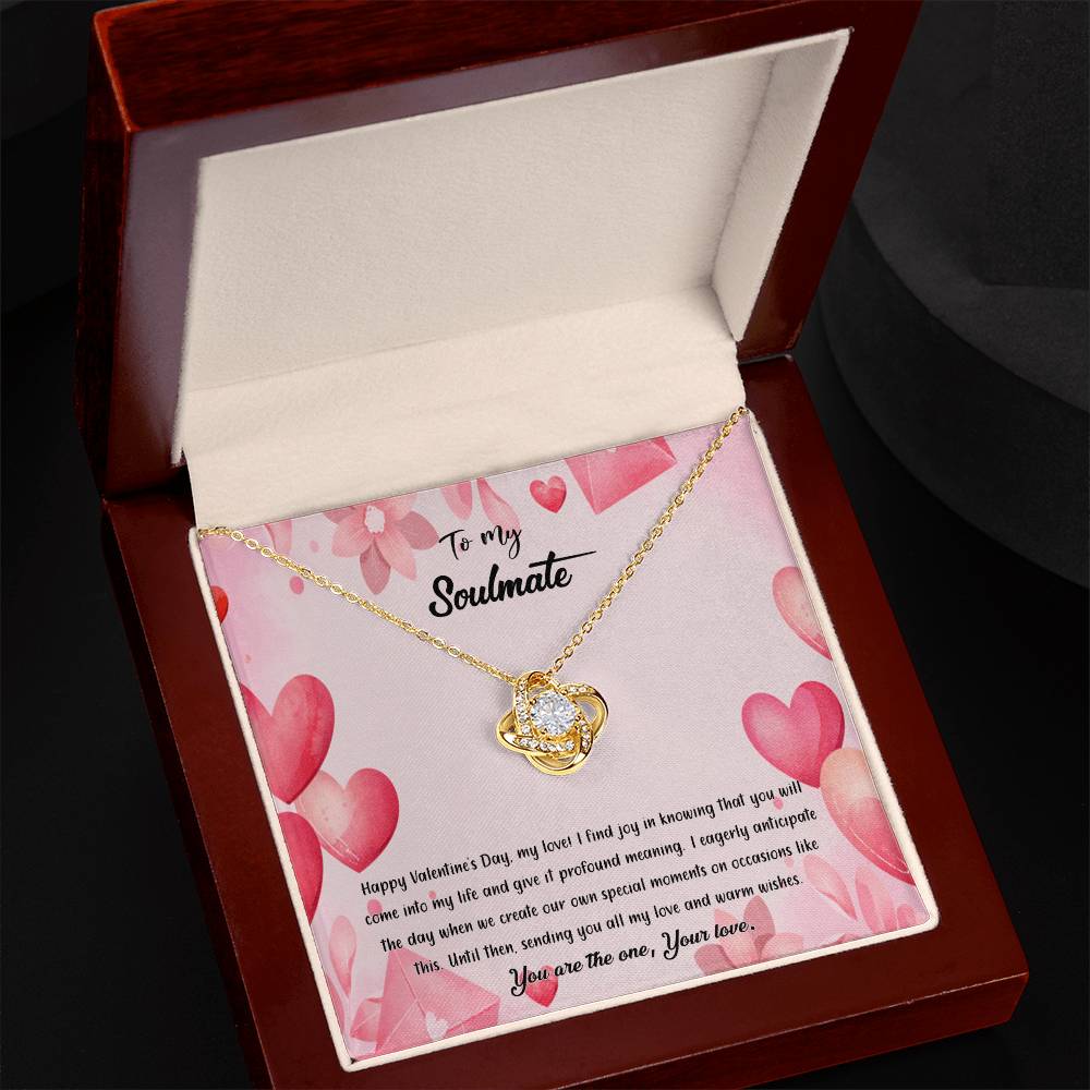 valentine-37b Love Knot Necklace, Gift to My Soulmate with Message card