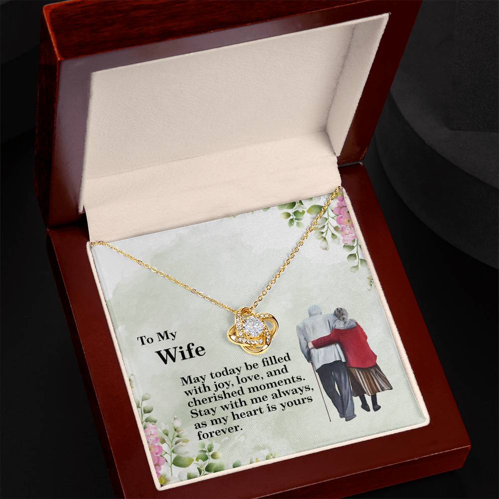 4028 Love Knot Necklace, Gift to my Wife with beautiful Message Card