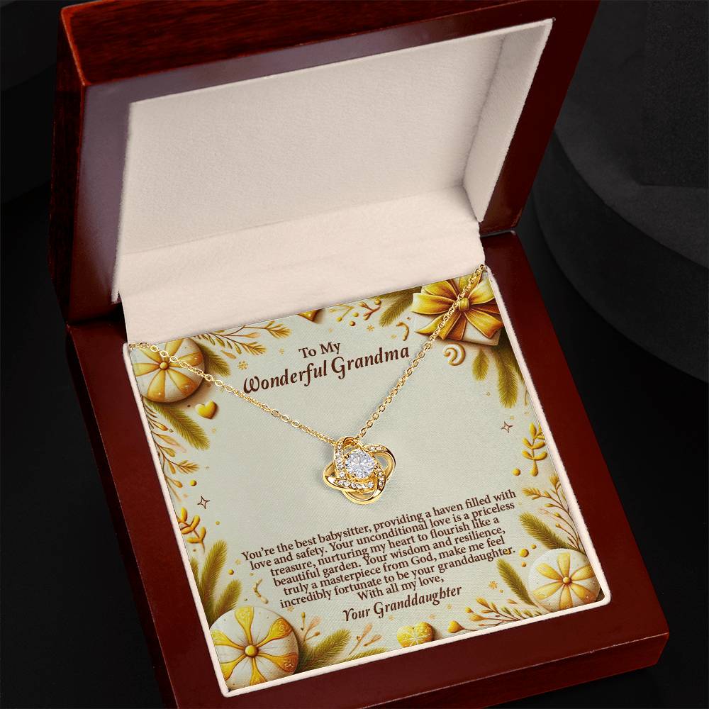 4056a Love Knot Necklace, Gift to my Grandma with Beautiful Message Card