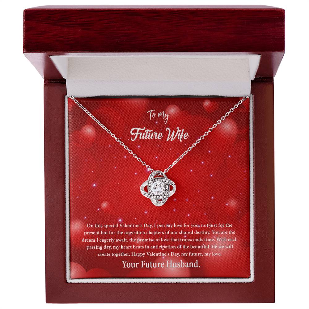 valentine-34d Love Knot Necklace, Gift to my Future Wife with Beautiful Message Card