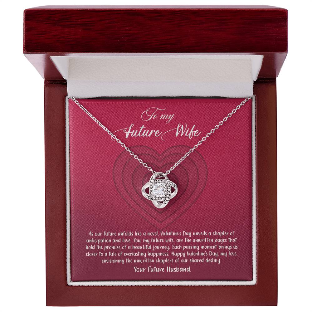 valentine-9d Love Knot Necklace, Gift to my Future Wife with Beautiful Message Card