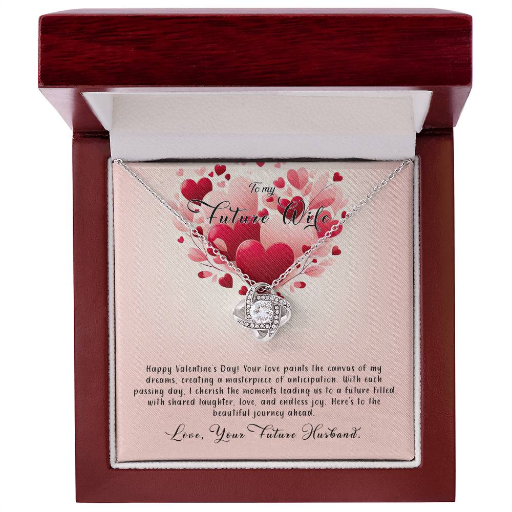 Valentine-st8d Love Knot Necklace, Gift to my Future Wife with Beautiful Message Card